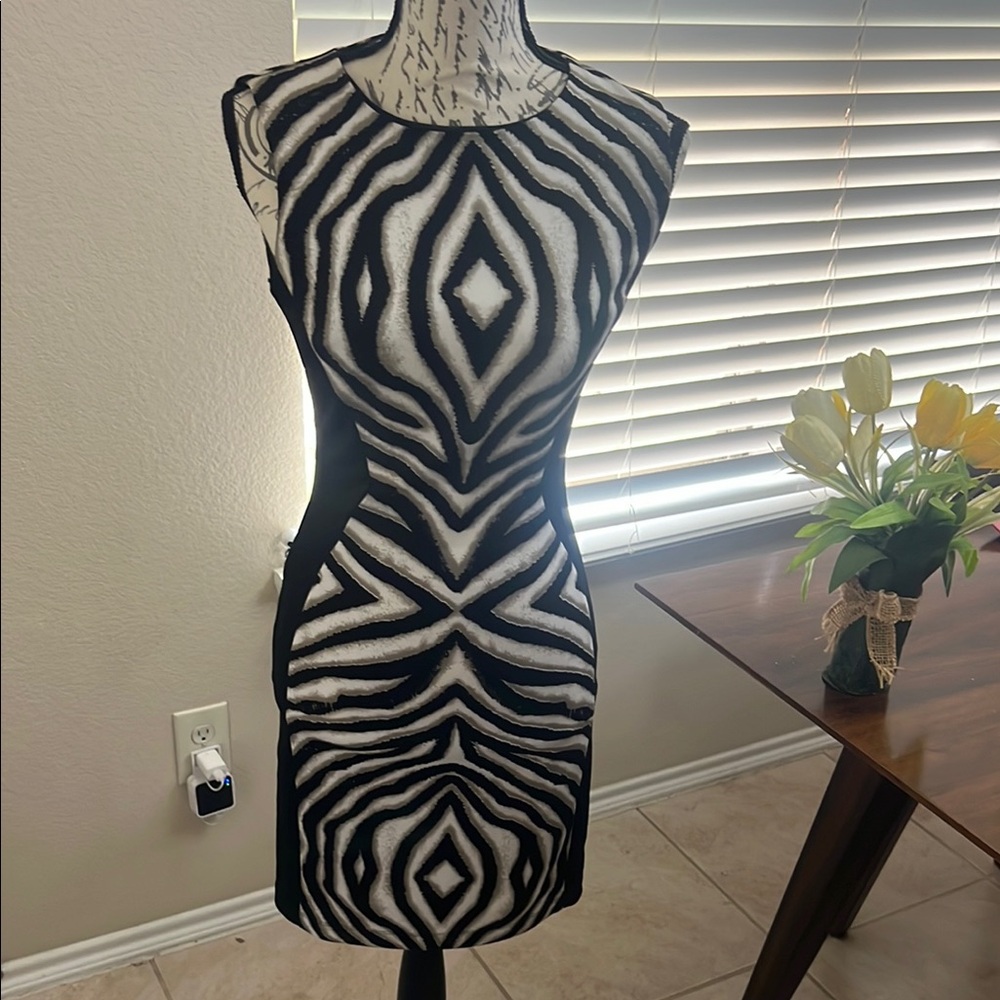 Black and White Patterned Dress